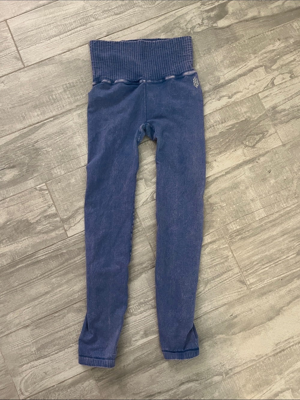 Free People Movement Ribbed High-Waist Purple/Blue Leggings